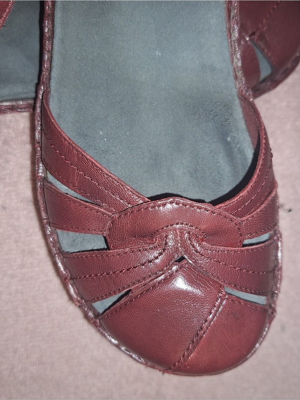 Aravon Women’s Burgundy Red Leather Mary Jane Flats 8